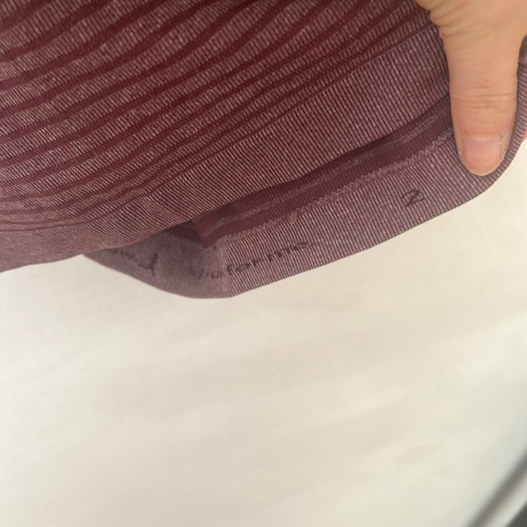 Lululemon Swiftly Tech Long Sleeve Crew Tonka Stripe Heathered Rust Berry 2 XS - Picture 6 of 7
